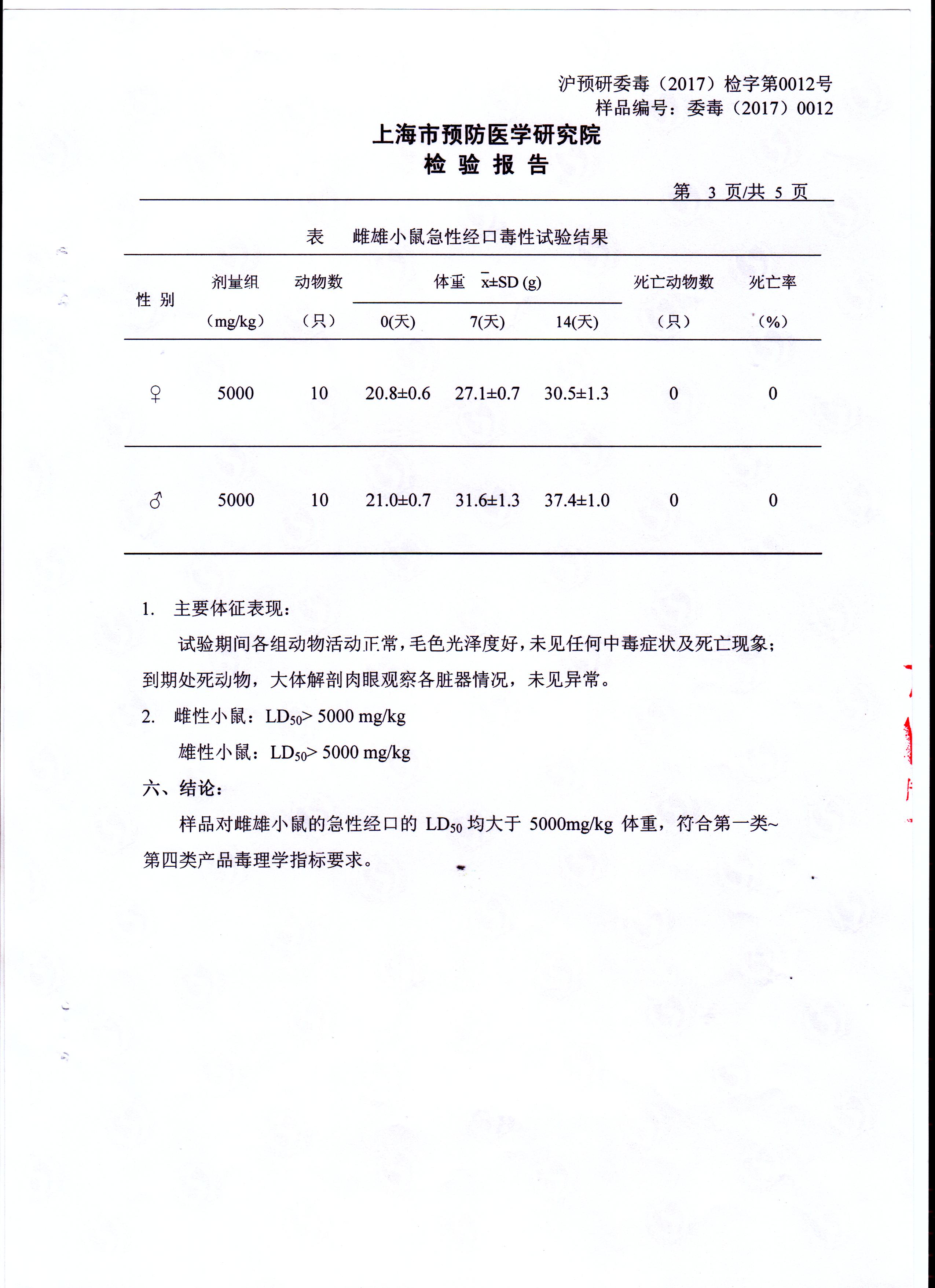 径口无毒性测试报告